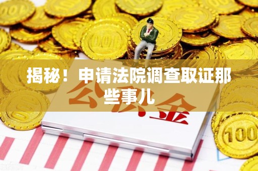 泾县揭秘！申请法院调查取证那些事儿