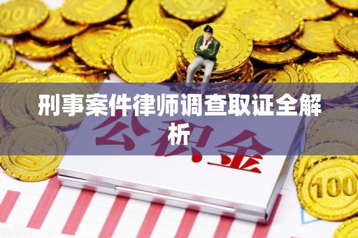 泾县刑事案件律师调查取证全解析