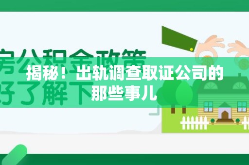泾县揭秘！出轨调查取证公司的那些事儿