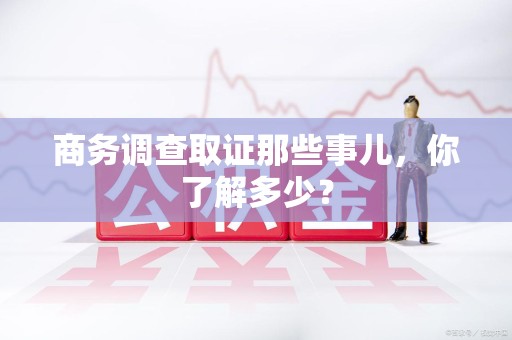 泾县商务调查取证那些事儿，你了解多少？
