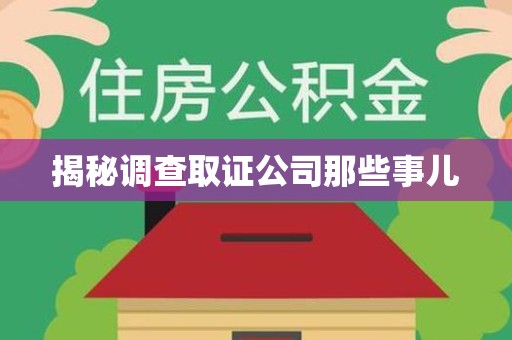 泾县揭秘调查取证公司那些事儿