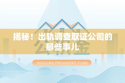 泾县揭秘！出轨调查取证公司的那些事儿