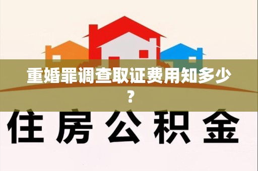 泾县重婚罪调查取证费用知多少？