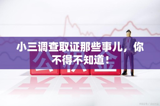 泾县小三调查取证那些事儿，你不得不知道！