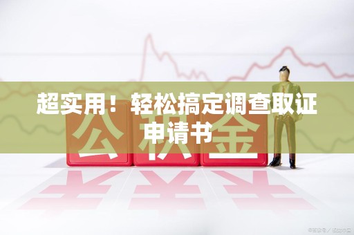 泾县超实用！轻松搞定调查取证申请书