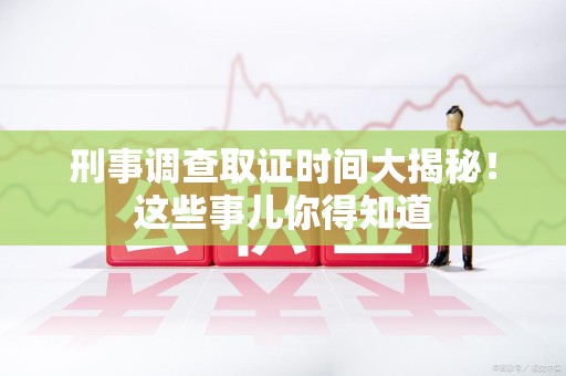 泾县刑事调查取证时间大揭秘！这些事儿你得知道