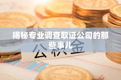 泾县揭秘专业调查取证公司的那些事儿