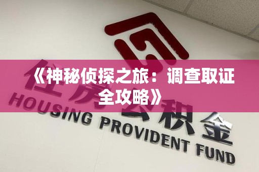 泾县《神秘侦探之旅：调查取证全攻略》