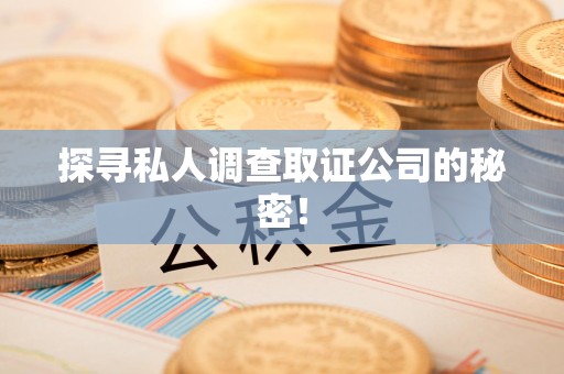 泾县探寻私人调查取证公司的秘密！