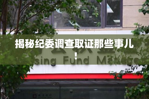 泾县揭秘纪委调查取证那些事儿！