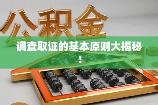 泾县调查取证的基本原则大揭秘！