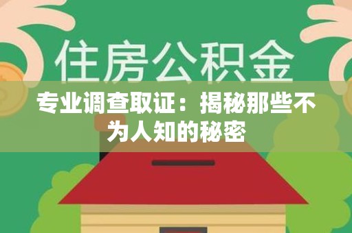 泾县专业调查取证：揭秘那些不为人知的秘密
