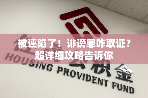 泾县被诬陷了！诽谤罪咋取证？超详细攻略告诉你