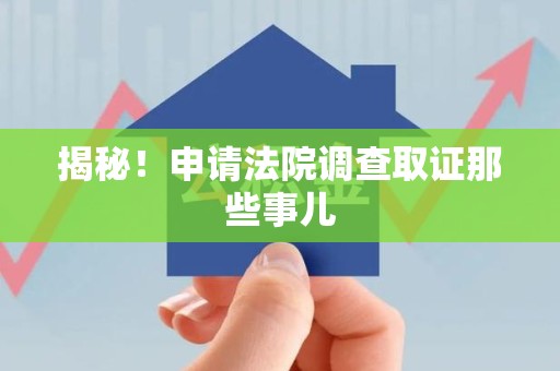 泾县揭秘！申请法院调查取证那些事儿